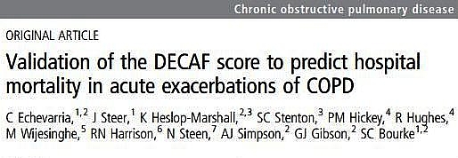 CONHE�A A DECAF, NOVA ESCALA PARA PREVER MORTALIDADE NAS EXACERBA��ES EM DPOC: FA�A O DOWNLOAD